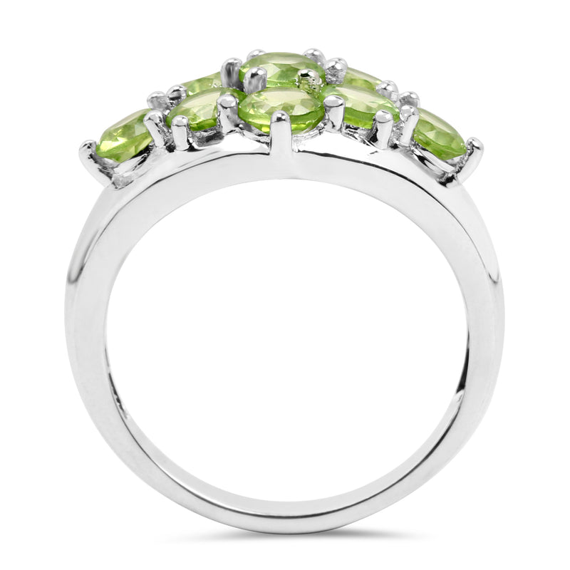 2.16 Carat Genuine Peridot .925 Sterling Silver Ring