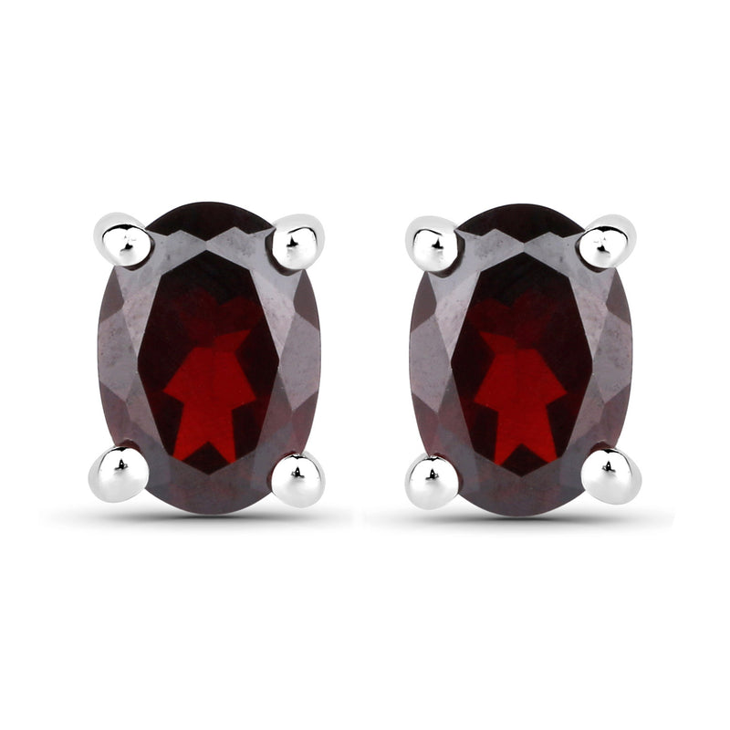 1.70 Carat Genuine Garnet .925 Sterling Silver Earrings