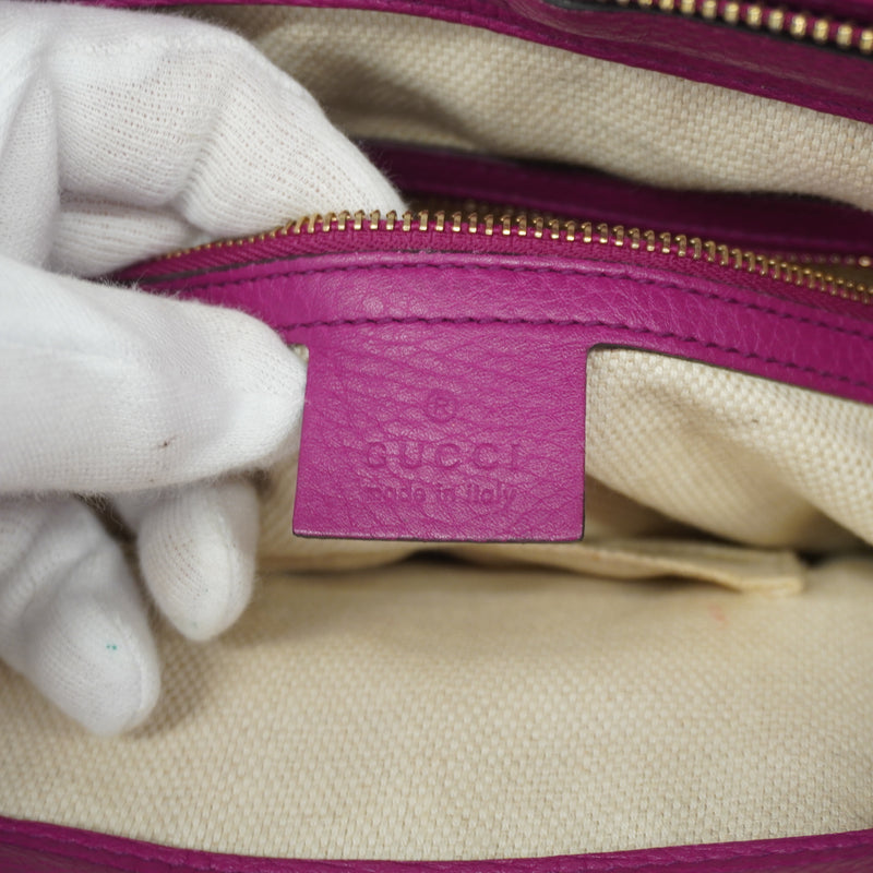 Auth Gucci Soho 2way Bag 369176 Womens Leather HandbagShoulder Bag Pink