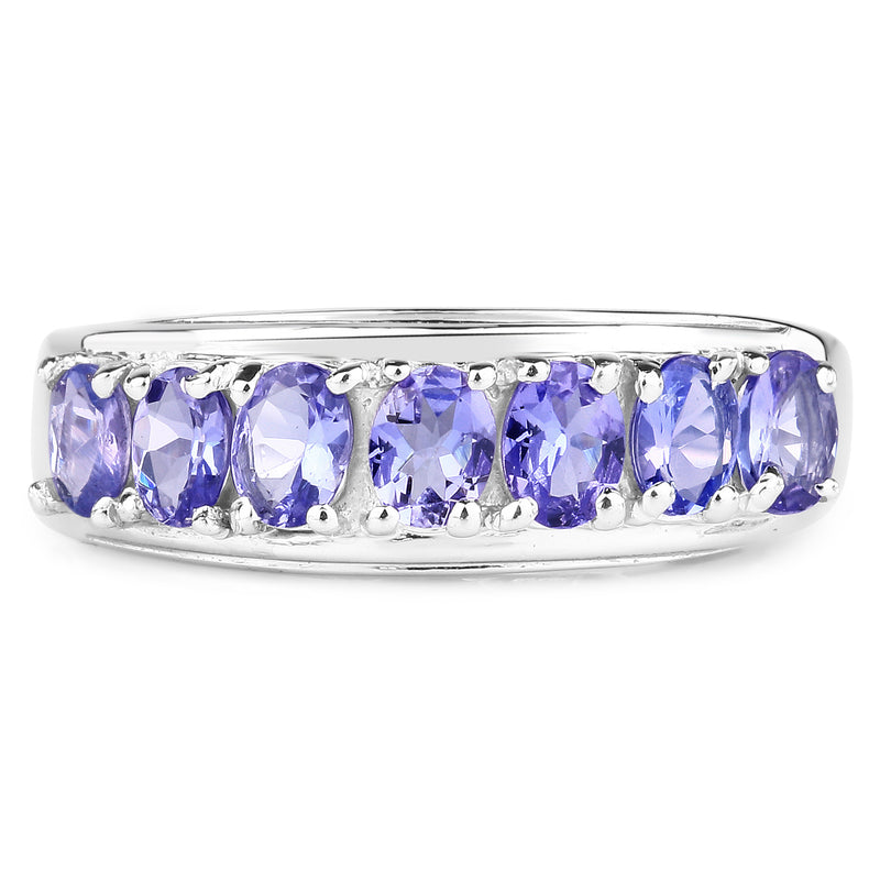 1.19 Carat Genuine Tanzanite .925 Sterling Silver Ring