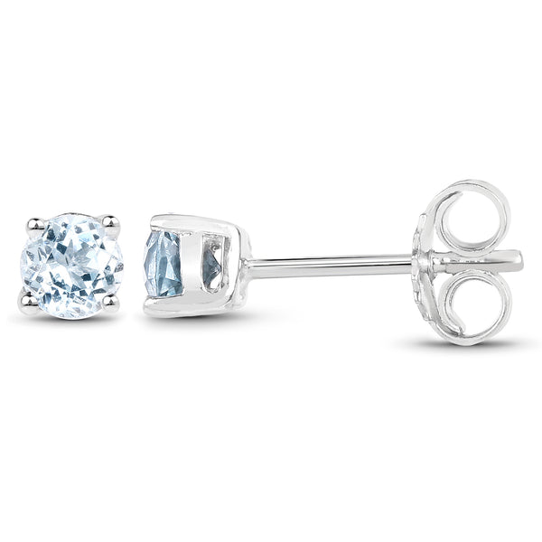 0.64 Carat Genuine Blue Topaz .925 Sterling Silver Earrings