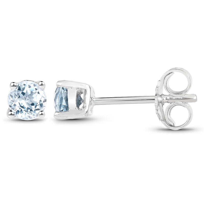 0.64 Carat Genuine Blue Topaz .925 Sterling Silver Earrings