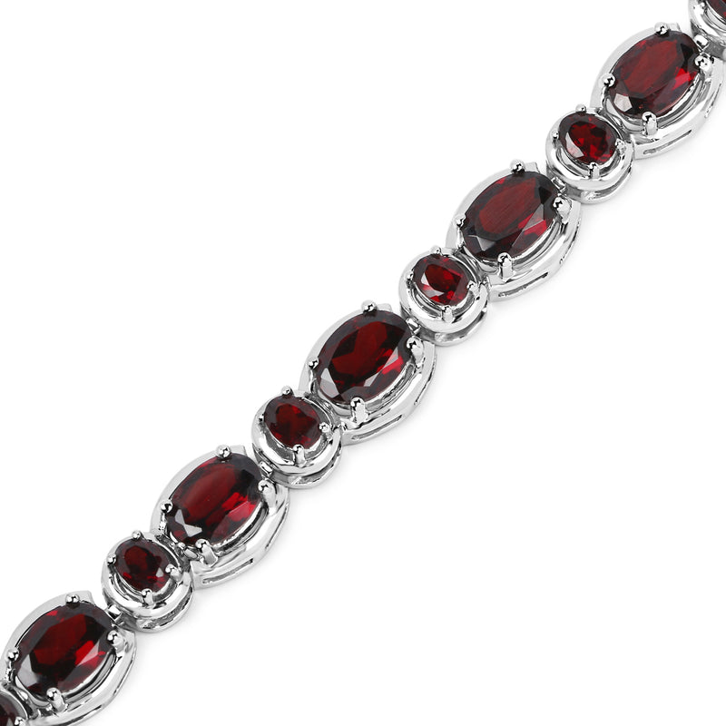 16.10 Carat Genuine Garnet .925 Sterling Silver Bracelet