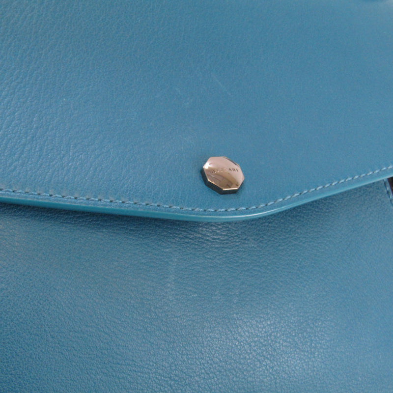 Bvlgari 39394 Women's Leather Handbag,Shoulder Bag Blue