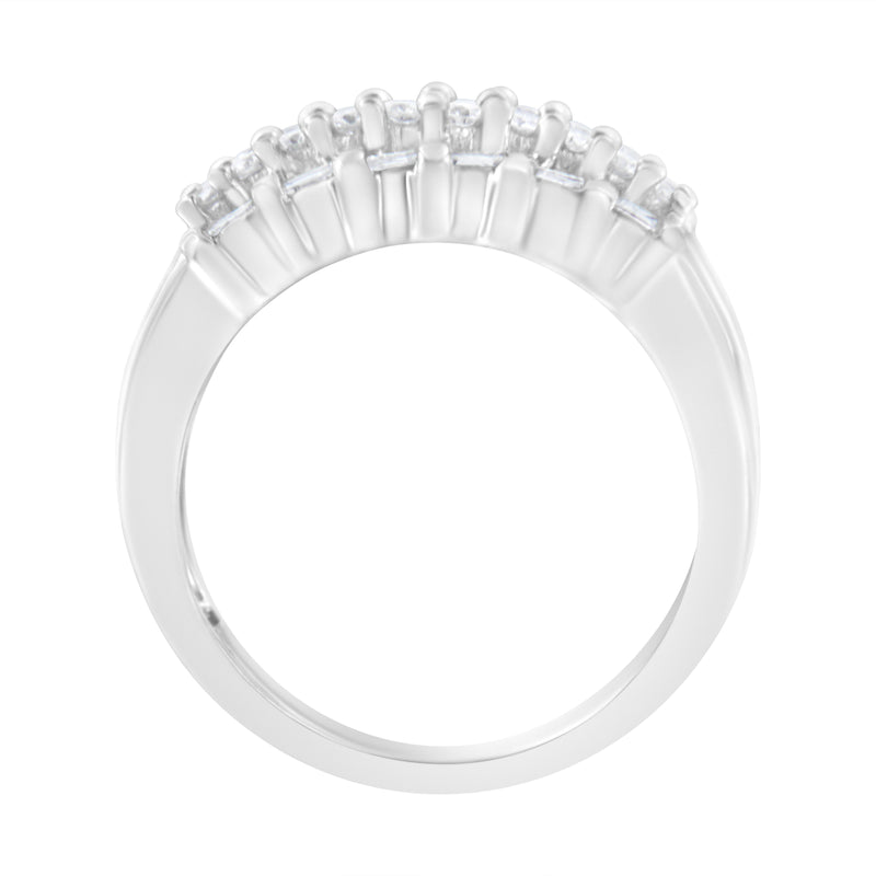14kt White Gold 1ct TDW Diamond Modern Band Ring (H-II1-I2)
