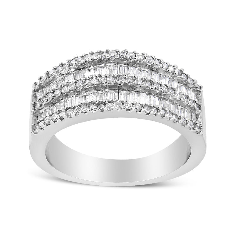 14kt White Gold 1ct TDW Diamond Modern Band Ring (H-ISI1-SI2)