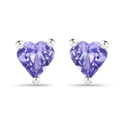 0.90 Carat Genuine Tanzanite .925 Sterling Silver Earrings