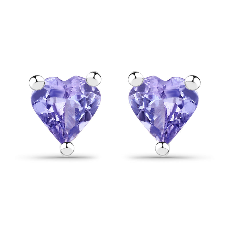 0.90 Carat Genuine Tanzanite .925 Sterling Silver Earrings