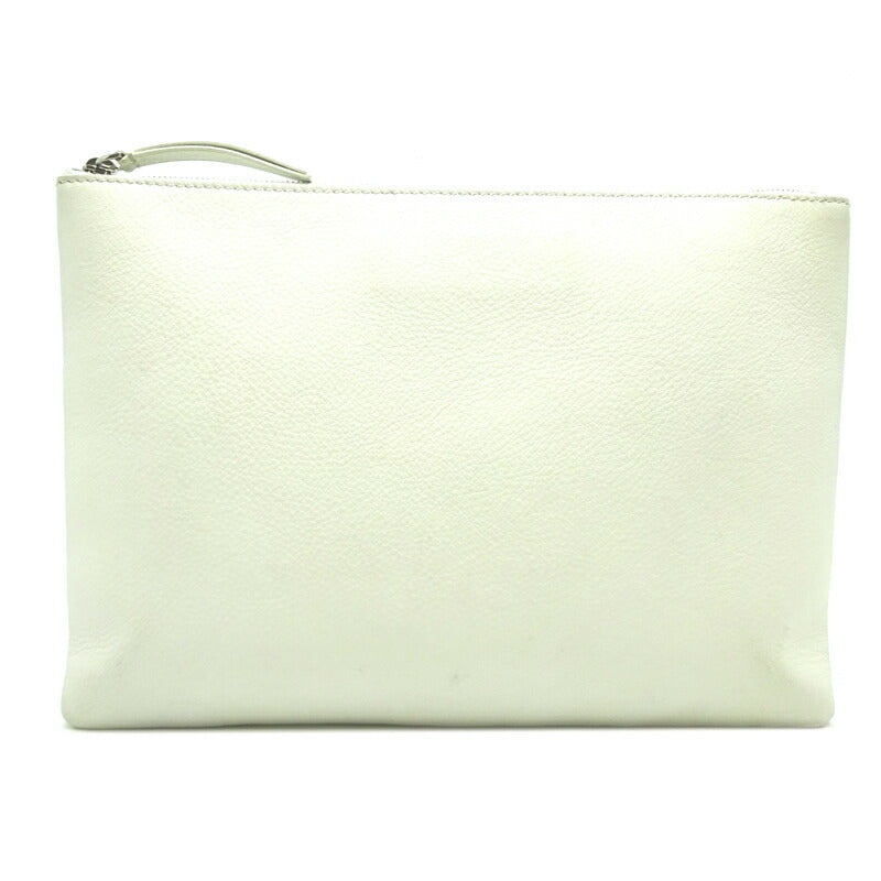 Balenciaga Shopping Clip M Ladies Clutch Bag 485110 Leather White