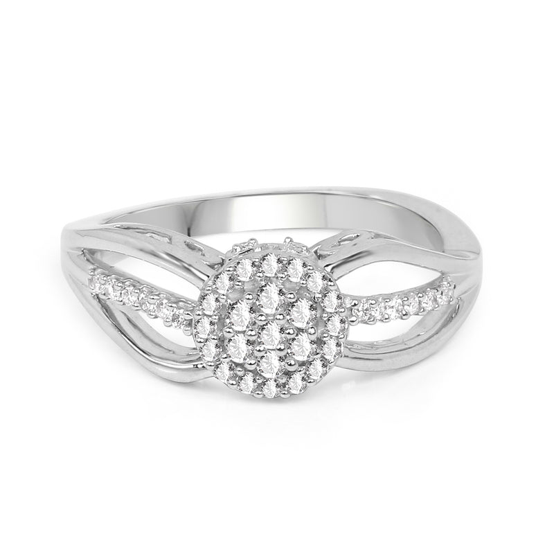 0.25 Carat Genuine White Diamond 14K White Gold Ring (E-F Color, SI Clarity)