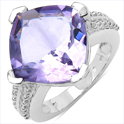 10.30 Carat Genuine Amethyst .925 Sterling Silver Ring