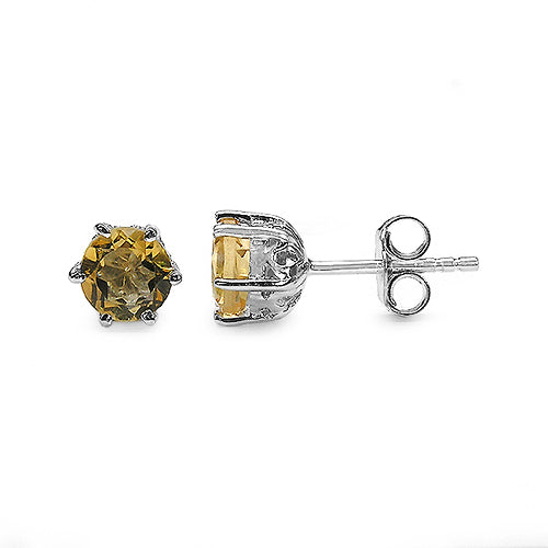 1.54 Carat Genuine Citrine .925 Sterling Silver Earrings