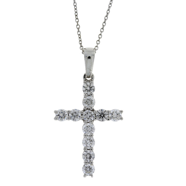 .56ct Diamond Cross Religious Pendant 14KT White Gold