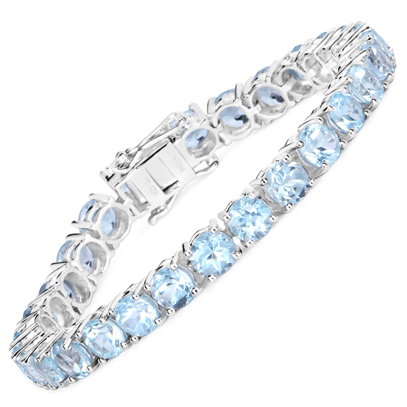 26.60 Carat Genuine Blue Topaz .925 Sterling Silver Bracelet