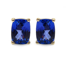 2.80 Carat Genuine Tanzanite 10K Yellow Gold Earrings