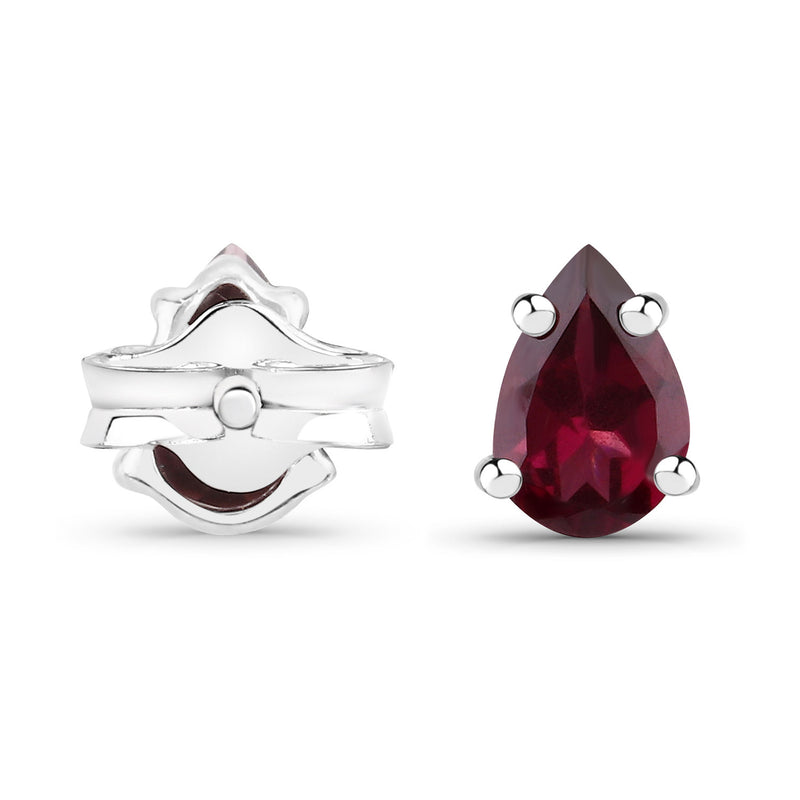 0.90 Carat Genuine Rhodolite .925 Sterling Silver Earrings