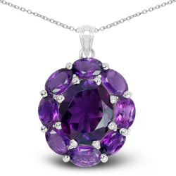 7.24 Carat Genuine Amethyst .925 Sterling Silver Pendant