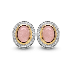 14K Rose Gold Plated 1.92 Carat Genuine Morganite .925 Sterling Silver Earrings