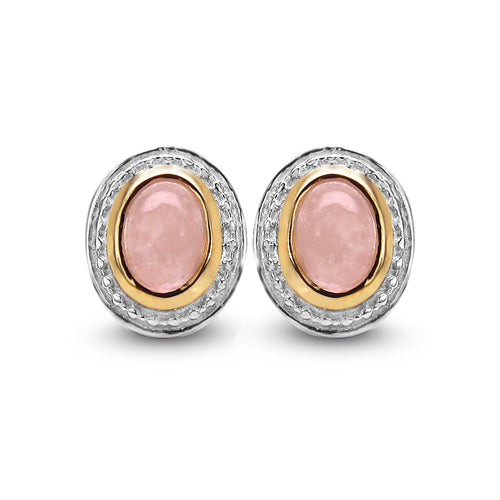 14K Rose Gold Plated 1.92 Carat Genuine Morganite .925 Sterling Silver Earrings