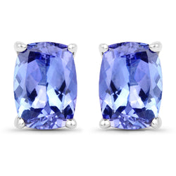 2.15 Carat Genuine Tanzanite 14K White Gold Earrings