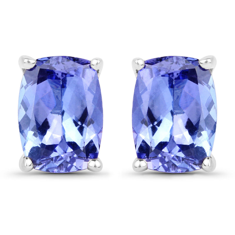 2.15 Carat Genuine Tanzanite 14K White Gold Earrings