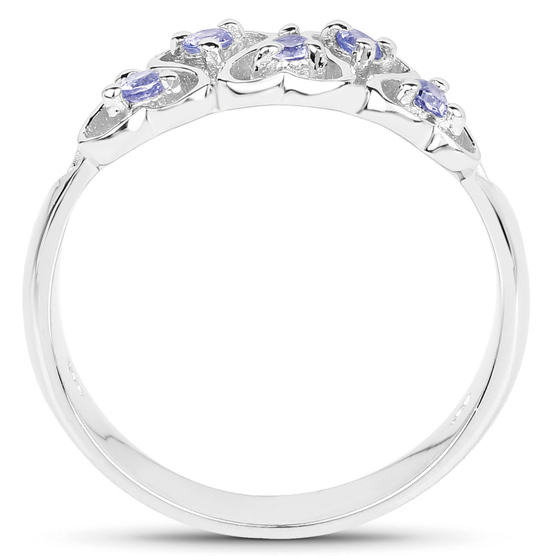 0.18 Carat Genuine Tanzanite .925 Sterling Silver Ring