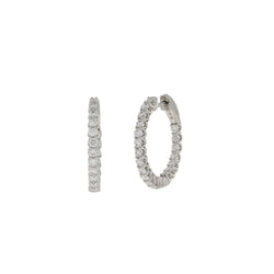 1.00ct Lab Grown Diamond Hoop Earrings 14KT White Gold