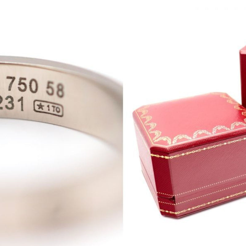 Cartier LOVE Mini Love Ring 58 No. 17.5 750 K18WG White Gold Womens Mens Jewelry
