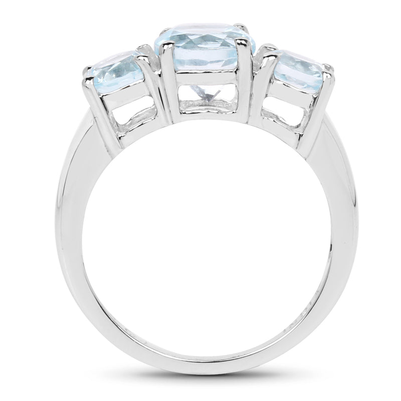 2.68 Carat Genuine Blue Topaz .925 Sterling Silver Ring