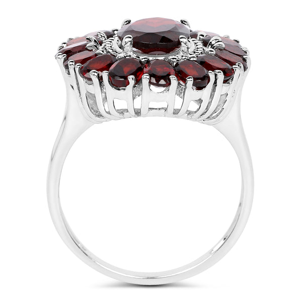 5.20 Carat Genuine Garnet .925 Sterling Silver Ring