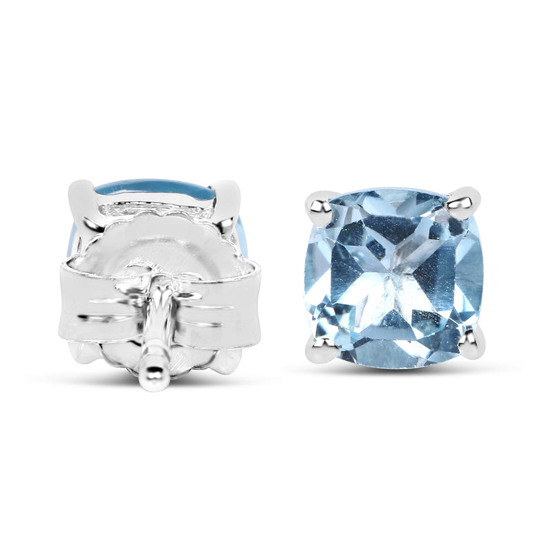 2.40 Carat Genuine Blue Topaz .925 Sterling Silver Earrings