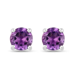 1.53 Carat Genuine Amethyst .925 Sterling Silver Earrings