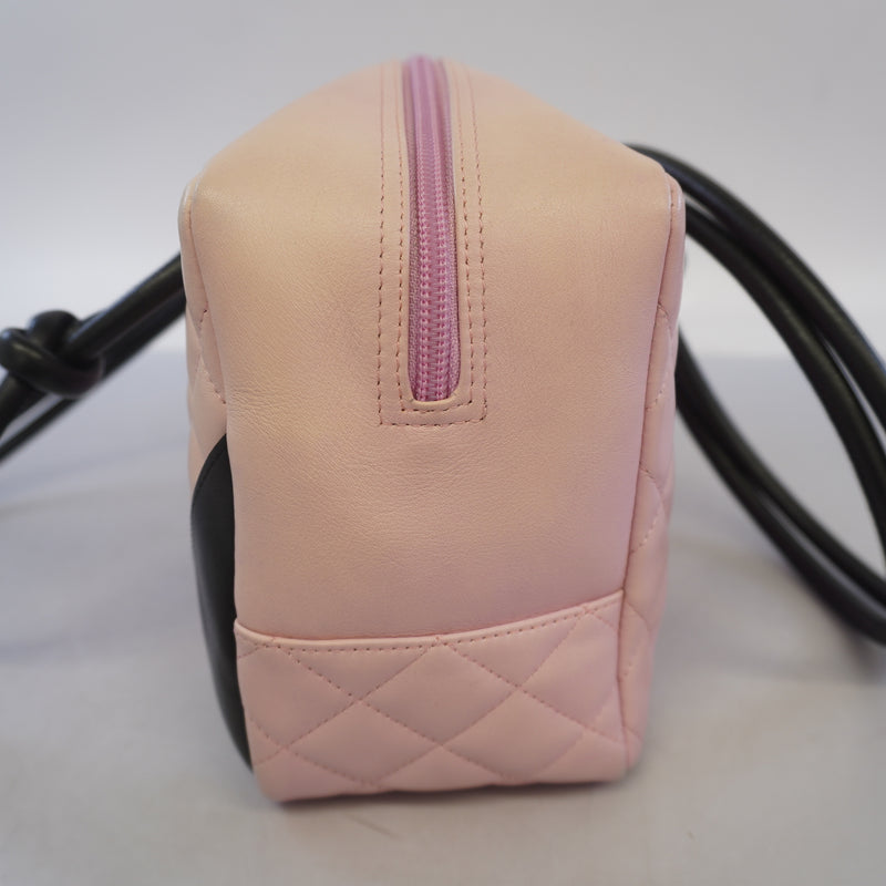Auth Chanel Ligne Cambon Shoulder Bag Womens Leather HandbagShoulder Bag Pink