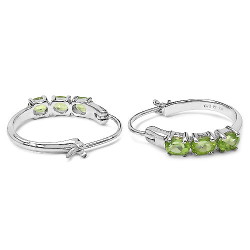 1.02 Carat Genuine Peridot .925 Sterling Silver Earrings