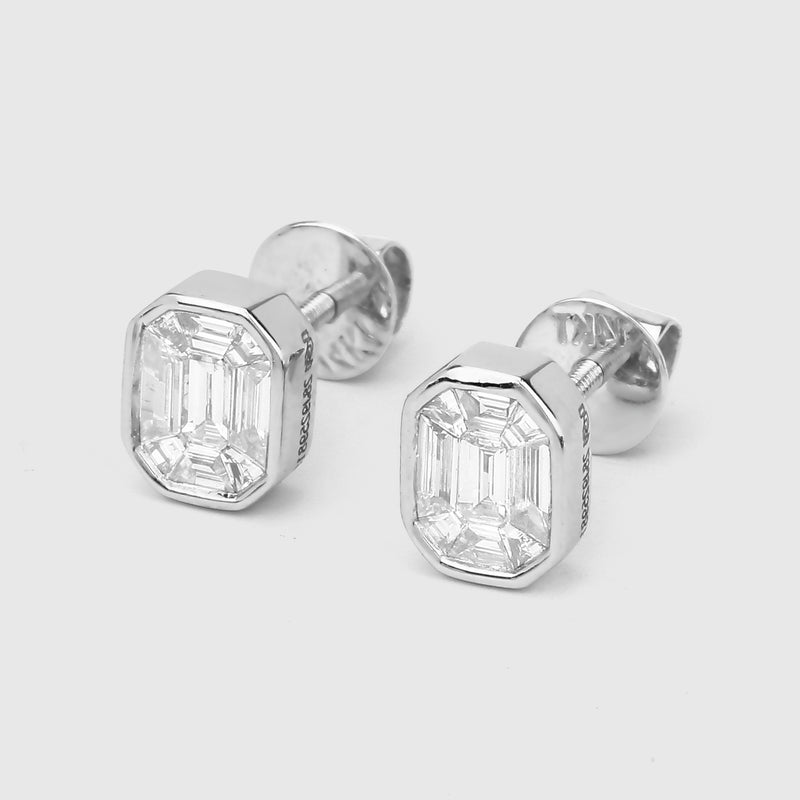 0.53 Carat Genuine White Diamond 14K White Gold Earrings (G-H Color, VS Clarity)