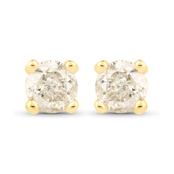 0.74 Carat Genuine TTLB Diamond 14K Yellow Gold Earrings