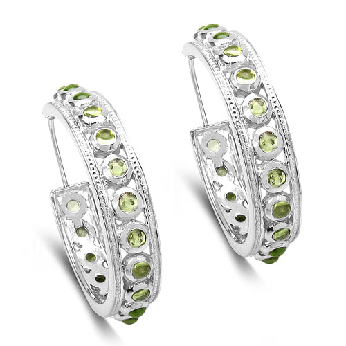 4.32 Carat Genuine Peridot .925 Sterling Silver Earrings