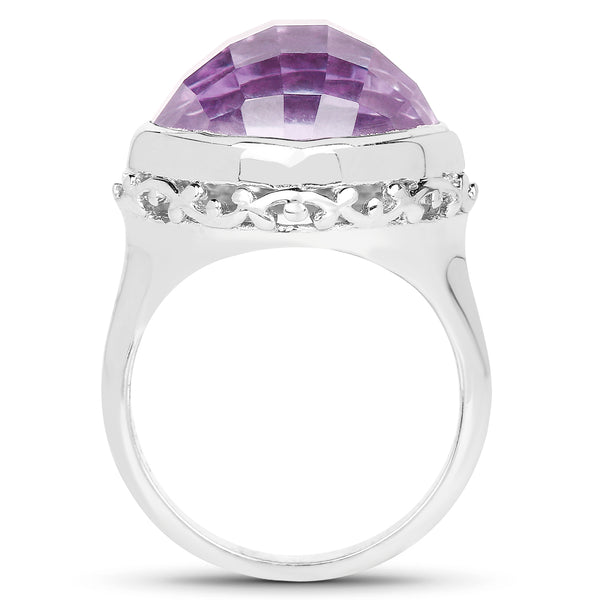 8.40 Carat Genuine Amethyst .925 Sterling Silver Ring