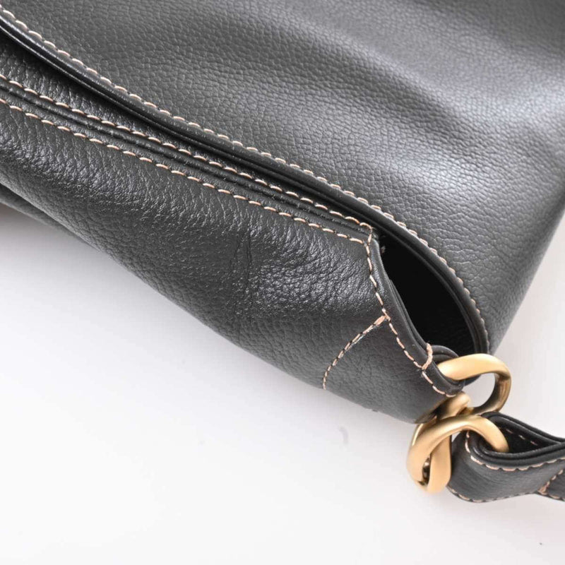 Chanel Womens Leather Shoulder Bag Black