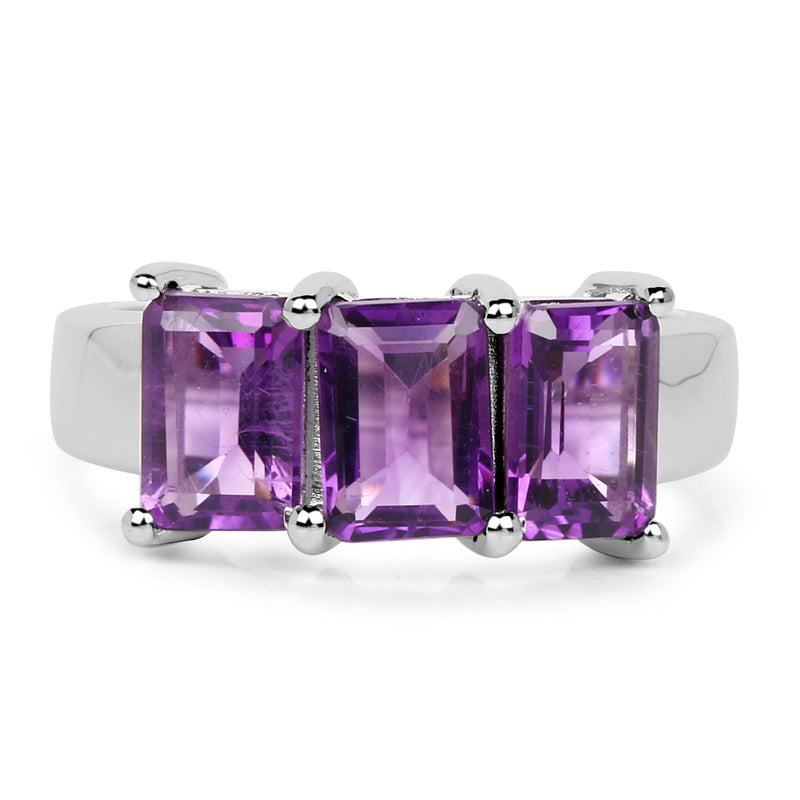 2.85 Carat Genuine Amethyst .925 Sterling Silver Ring