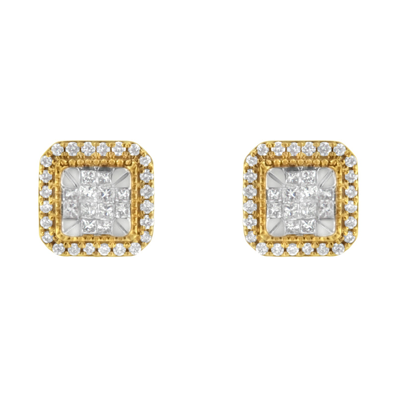 10KT Yellow Gold Diamond Stud Earrings (1/2 cttw, H-I Color, SI2-I1 Clarity)