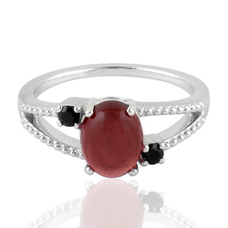 2.87 Natural Garnet Cocktail Ring 925 Sterling Silver Spinel Jewelry