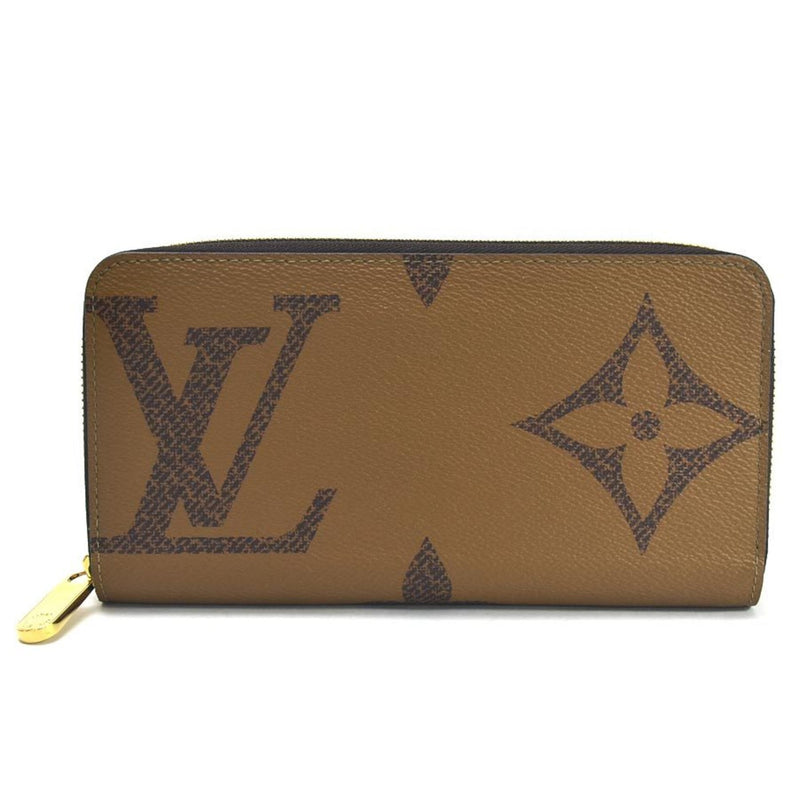 Louis Vuitton Round Zipper Wallet Monogram Giant Zippy Brown Canvas Ladies M69353