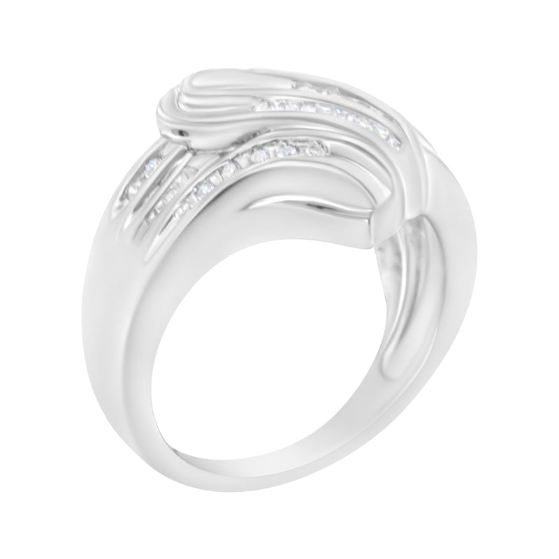 10K White Gold 1/4ct TDW Diamond Bypass Ring (H-II1-I2)