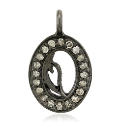 Pave Diamond Designer Charm Pendant 925 Sterling Silver Jewelry