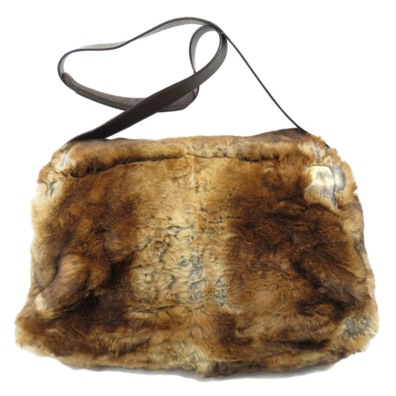 Fendi metal fittings motif shoulder bag fur ladies FENDI