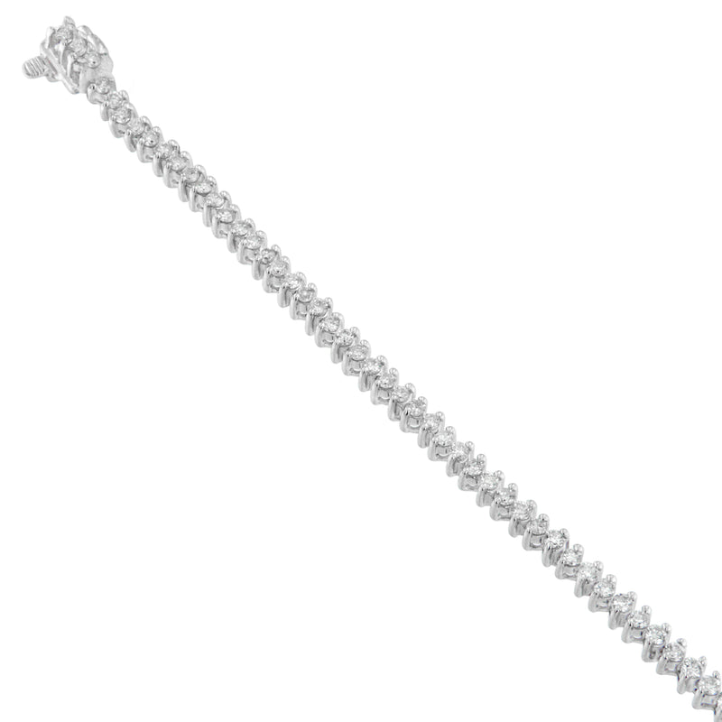 14K White Gold Round Cut Diamond Tennis Bracelet (2.00 cttw, H-I Color, SI2-I1 Clarity)