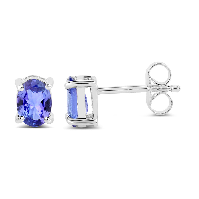 1.50 Carat Genuine Tanzanite 14K White Gold Earrings