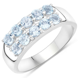 1.20 Carat Genuine Blue Topaz .925 Sterling Silver Ring