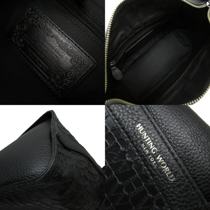 Hunting World HUNTING WORLD Handbag Shoulder Bag 2Way Black Leather